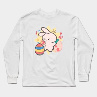 Easter Egg Excitement: Join Loppi Tokki in the Festive Fun of Coloring Easter Eggs! Long Sleeve T-Shirt